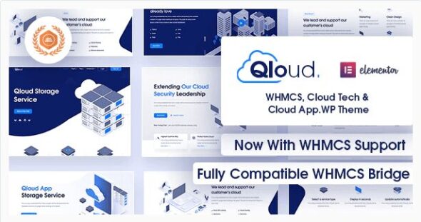 Qloud Theme GPL v3.0- WHMCS, Cloud Computing, Apps & Server WordPress