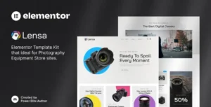 Lensa – Camera & Photography Equipment Store Elementor Template Kit