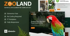 Zooland – Safari & Zoo Elementor Template Kit